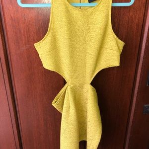 Yellow green mini dress